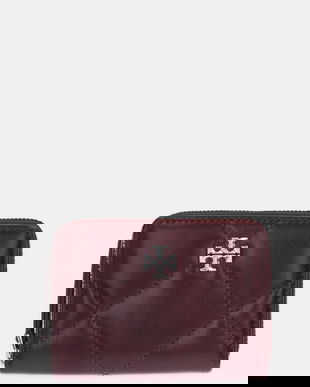 Tory Burch portofel de piele Kira Diamond Quilt culoarea bordo, 174397.500