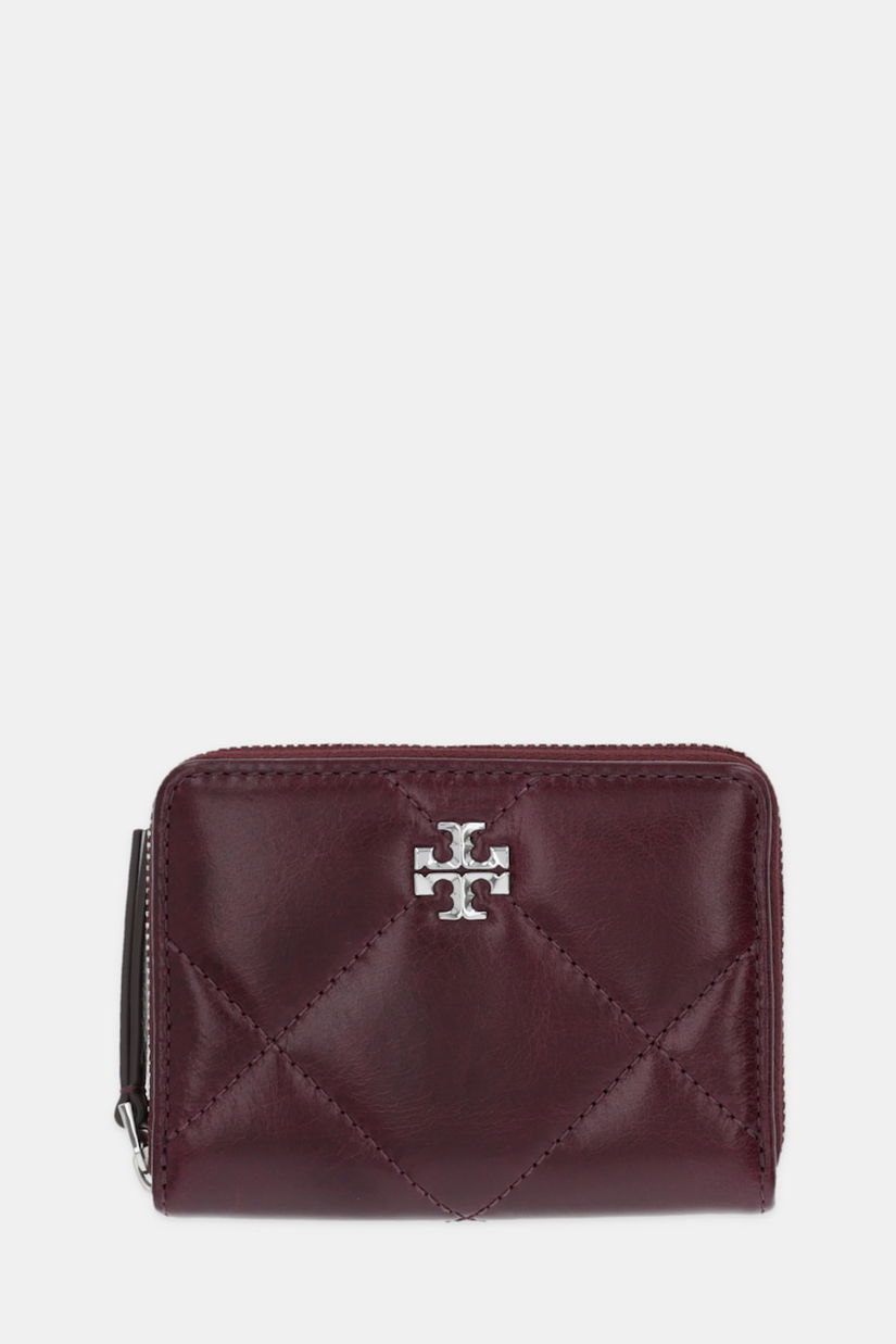 Tory Burch portofel de piele Kira Diamond Quilt culoarea bordo, 174397.500