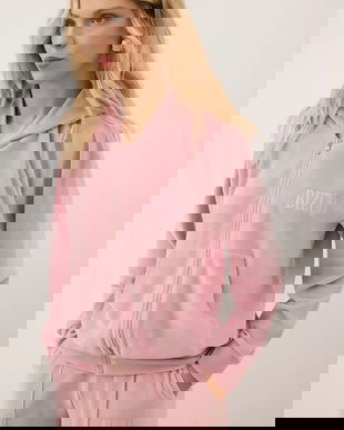 Bizuu bluză IANELLA culoarea roz, cu glugă, cu imprimeu, IANELLA RÓŻOWY