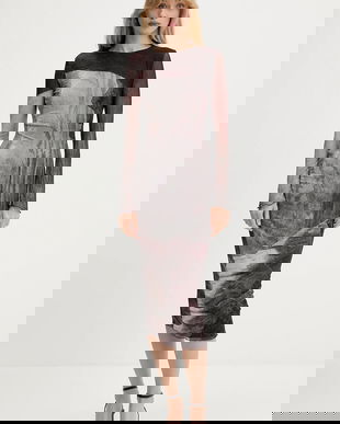 Desigual rochie ABYSS LACROIX culoarea maro, midi, mulată, 25WWVK01