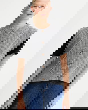 Levi's vestă din amestec de lână culoarea gri, călduros, 0038D