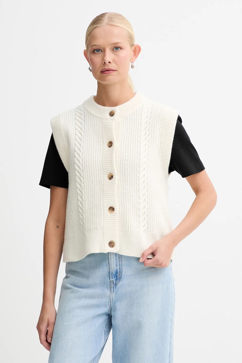 Levi's vestă din amestec de lână culoarea bej, călduros, 0038D