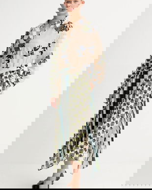 Weekend Max Mara rochie de matase PASSO culoarea bej, mini, evazați, 2525226022600