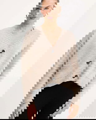 Weekend Max Mara cardigan din lână FILMATO culoarea bej, 2525346062600