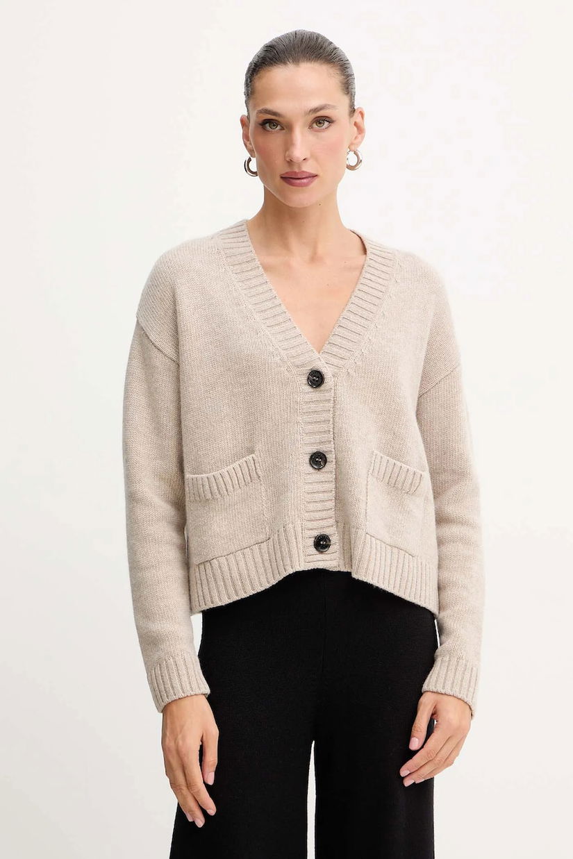 Weekend Max Mara cardigan din lână FILMATO culoarea bej, 2525346062600