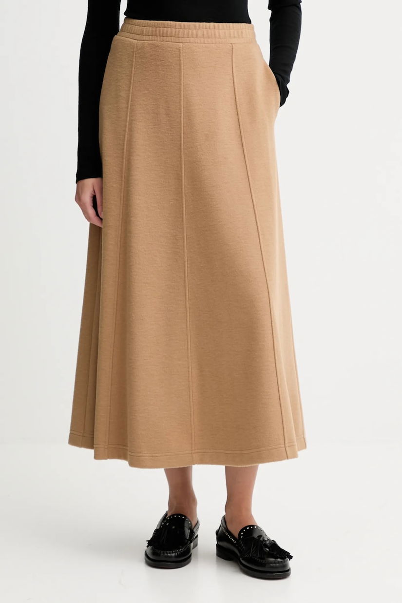 Weekend Max Mara fustă cu lână CIRCEO culoarea verde, midi, evazați, 2525776022600