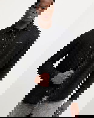 Marc O'Polo cămașă jeans culoarea negru, cu guler clasic, regular, 528912922006