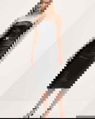 Karl Lagerfeld Jeans rochie culoarea negru, midi, drept, A4W13014