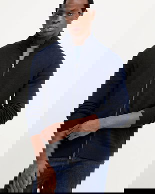 Michael Kors cardigan din lână culoarea bleumarin, CF560HV7AP