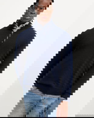 Michael Kors pulover de lână culoarea bleumarin, light, cu turtleneck, CR1601Z7AP