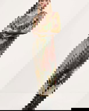 Desigual rochie GODIVA culoarea verde, maxi, drept, 25WWVK41