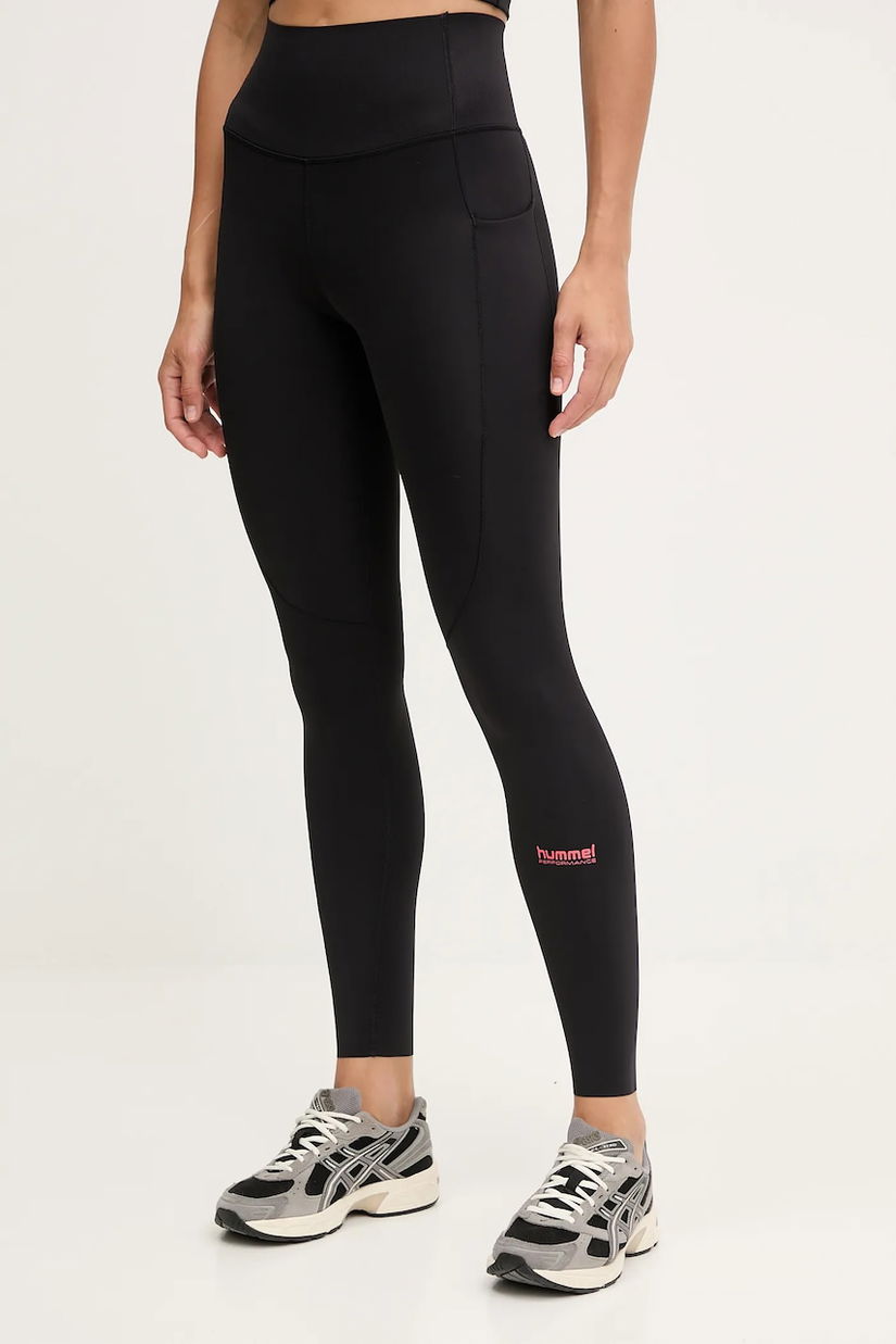 Hummel leggins de antrenament culoarea negru, cu imprimeu, 230084