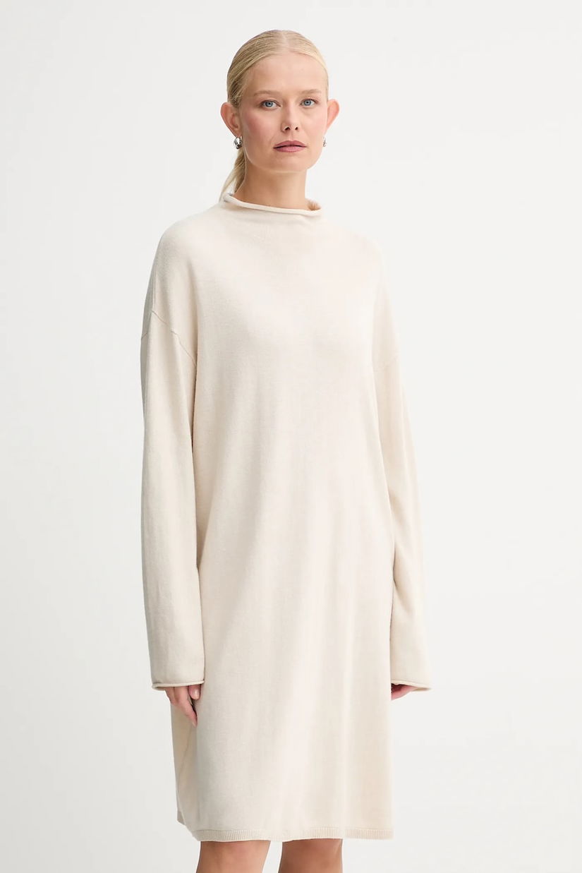 Marc O'Polo rochie cu lână culoarea bej, mini, oversize, 509511867033