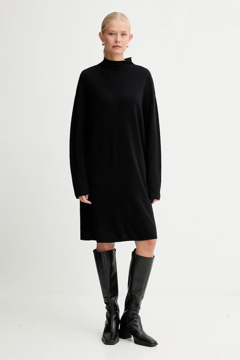 Marc O'Polo rochie cu lână culoarea negru, mini, oversize, 509511867033