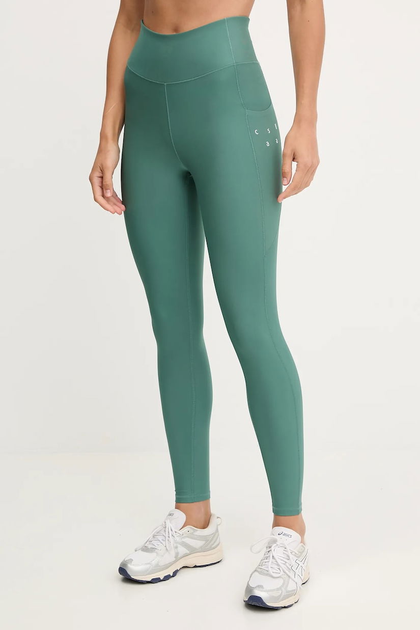 Casall leggins de antrenament culoarea verde, cu imprimeu, 25054