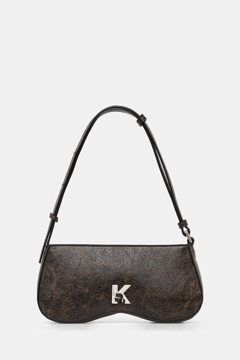 Karl Lagerfeld Jeans poșetă culoarea maro, A4W30281