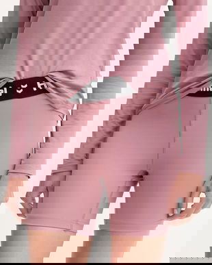 Hummel pantaloni scurți de antrenament culoarea roz, uni, medium waist, 229980