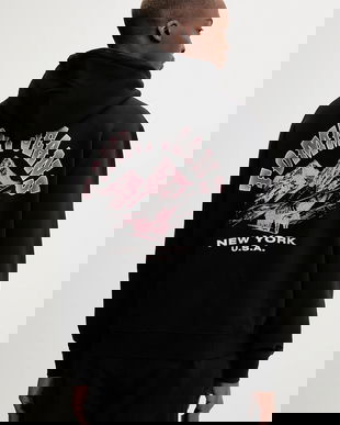 Tommy Jeans bluză culoarea negru, cu glugă, cu imprimeu, DM0DM22088