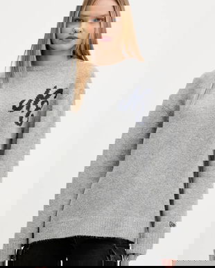 New Era pulover din amestec de lână culoarea gri, 60684380