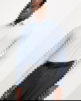 Michael Kors cămașă din bumbac cu guler italian, slim, MK0DS01409