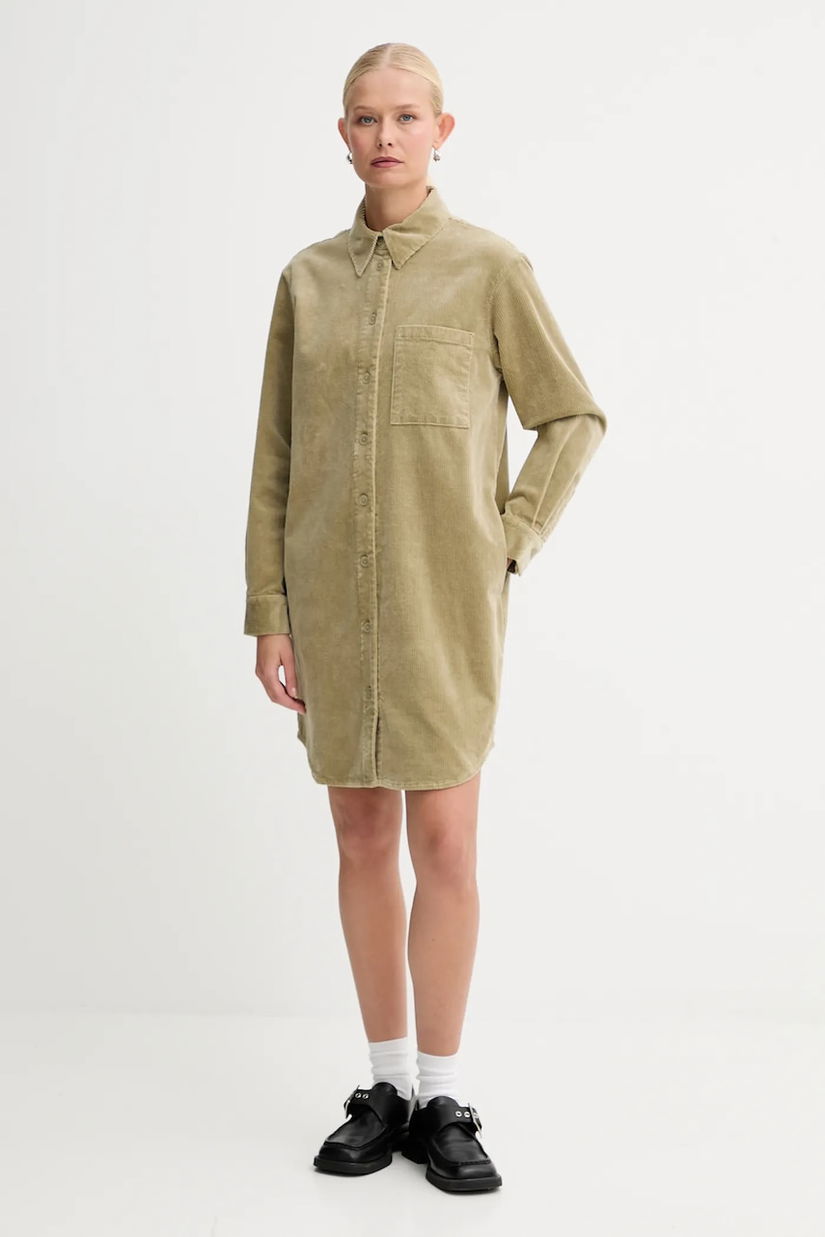 Marc O'Polo rochie din velur culoarea verde, mini, drept, 5000007111