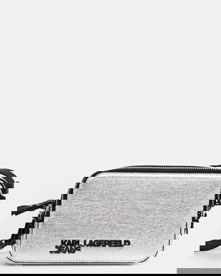 Karl Lagerfeld Jeans poșetă culoarea argintiu, A4W30246