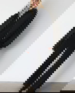 Medicine pantaloni culoarea negru, lat, medium waist