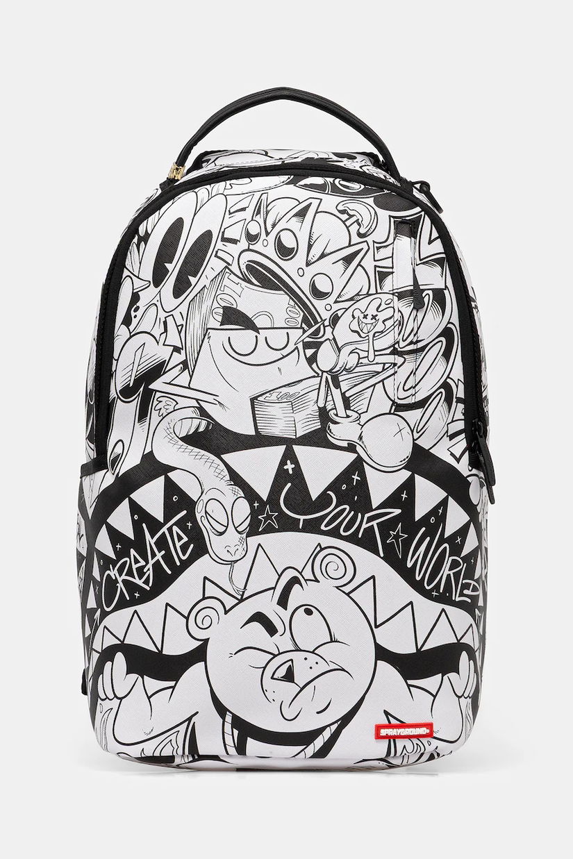 Sprayground rucsac culoarea alb, mare, cu model, 910B6852NSZ