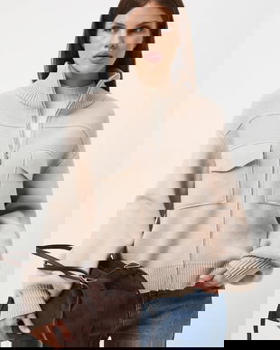 Medicine pulover culoarea bej, light