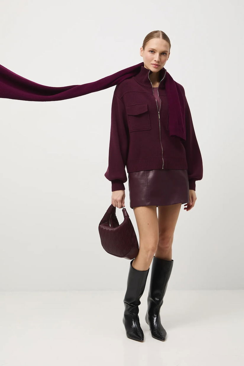 Medicine pulover culoarea bordo, light