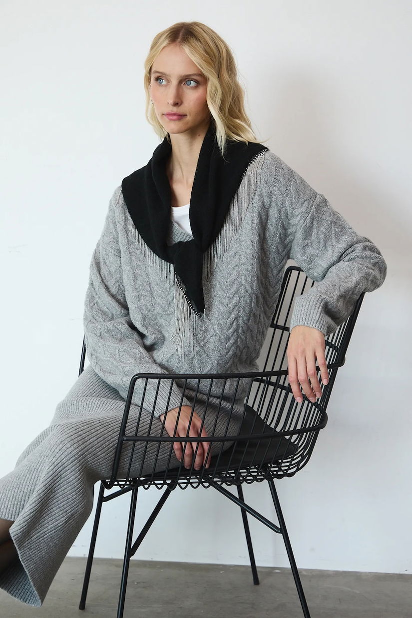 Medicine pulover culoarea gri, călduros