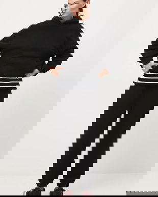 Medicine pantaloni de trening culoarea negru, neted