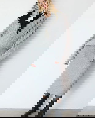 Medicine fusta culoarea gri, maxi, drept