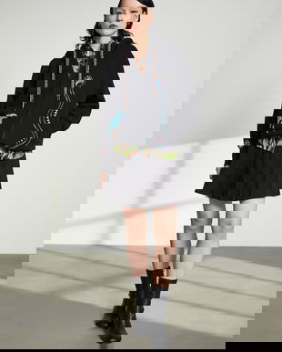 Medicine bluza culoarea negru, cu glugă