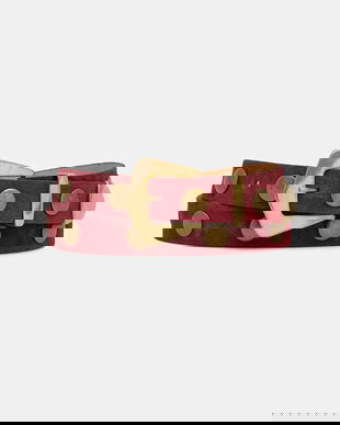 Answear.LAB curea din piele intoarsa culoarea bordo