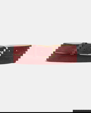 Answear.LAB curea din piele intoarsa culoarea bordo