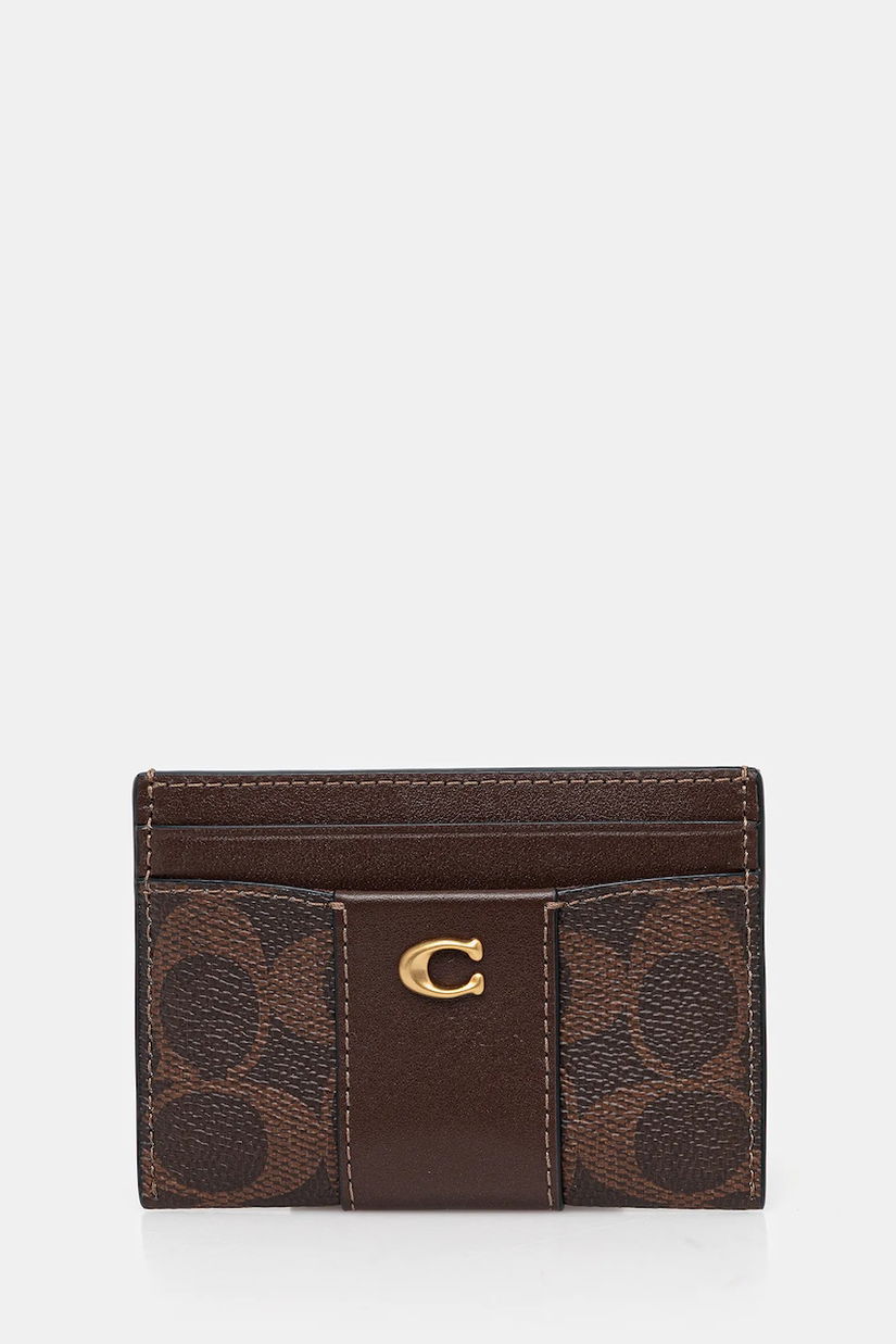 Coach carcasă cardului culoarea maro, CBY80