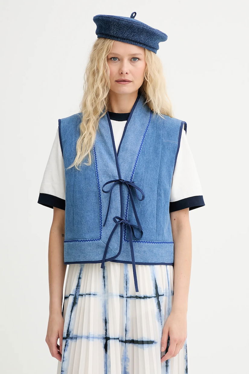 Renewed vestă creative upcycling un singur rând de nasturi, Renewed INTU x Answear