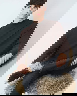 Medicine pulover culoarea maro, cu turtleneck