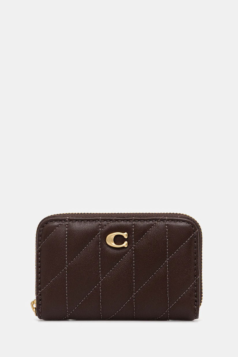 Coach portofel de piele culoarea violet, CM505