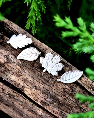 SET 4 cercei din argint 925 LEAVES