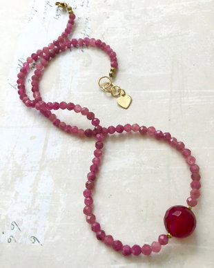 Colier CHOKER Turmalina roz