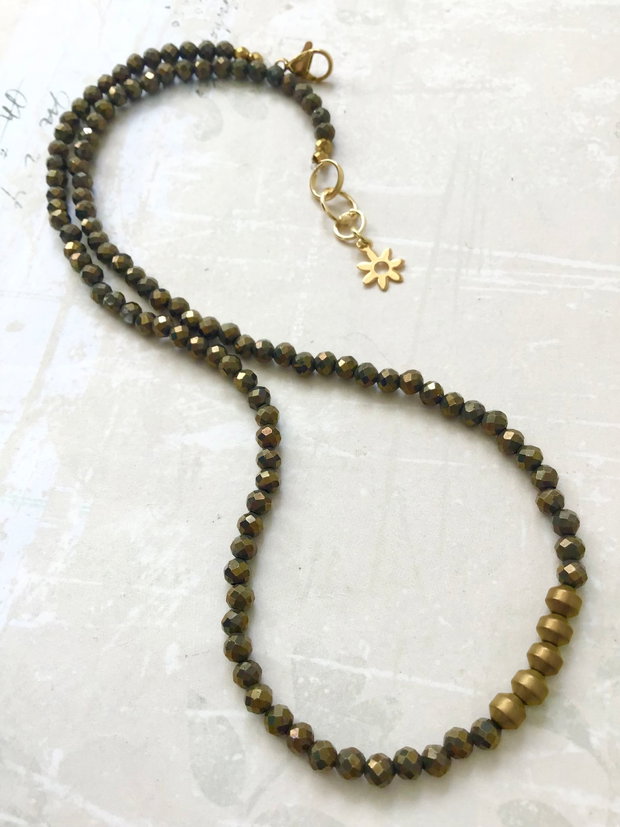 Colier CHOKER Pirita & hematit