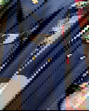 Palton stofa bleumarin