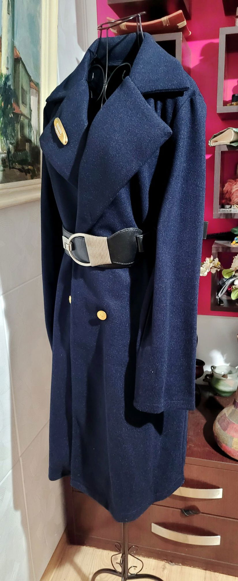 Palton stofa bleumarin