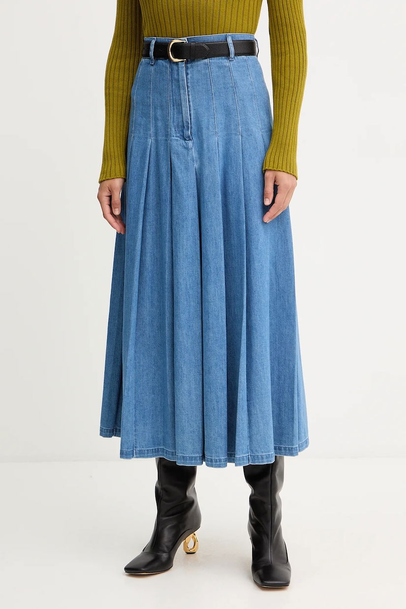 Weekend Max Mara fustă jeans OPUNZIA maxi, evazați, 2525106016600