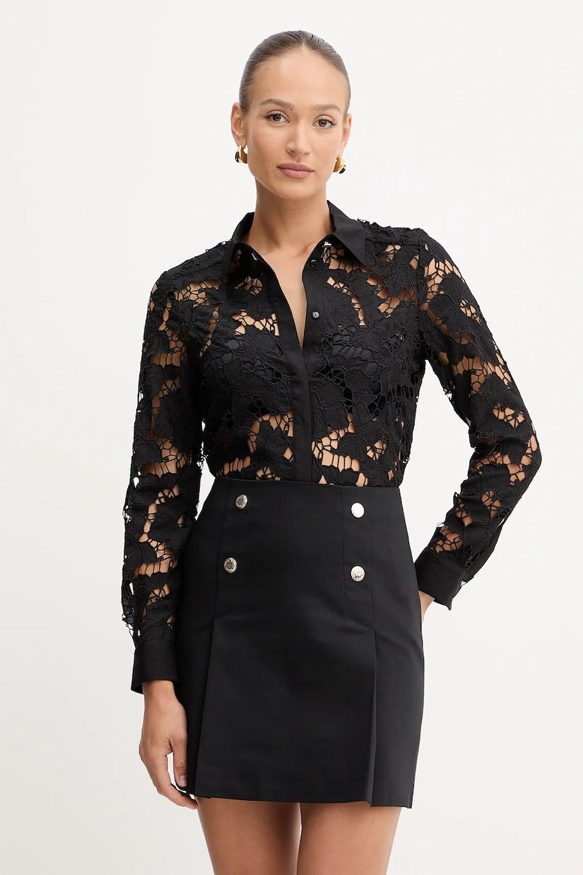 Morgan cămașă culoarea negru, cu guler clasic, regular, COCONU