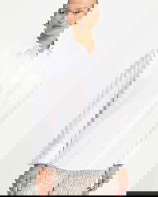 MICHAEL Michael Kors cămașă din bumbac culoarea alb, cu guler clasic, regular, MF540VMJV1