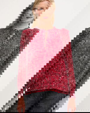 Pepe Jeans bluză culoarea bordo, cu imprimeu, PL3051270