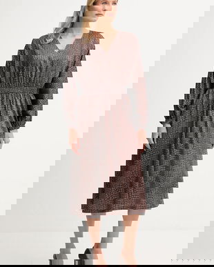 Joop! rochie culoarea maro, midi, evazați, 30048634